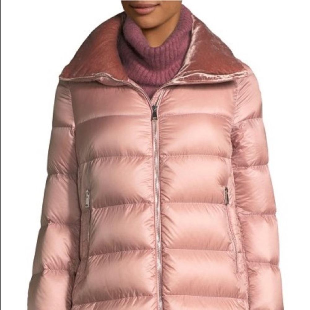 MONCLER Torcol Puffer Coat W/ Velvet Collar, sz 1